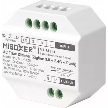 MiBoxer TRI-C1ZR ZigBee 2.4GHz LED apgaismojuma kontrolieris — viedais RGB/RGBW vadības modulis
