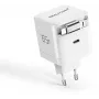 GaN lādētājs 65 W, RealPower, 65 vati, divi USB-C porti, balts