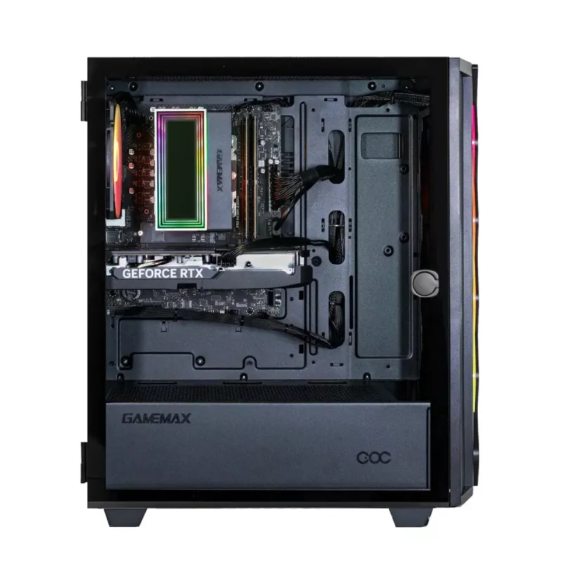 Hyrican GAMEMAX Diamond BK 7795 PC — AMD Ryzen 5 5500, 16 GB DDR4, 1 TB SSD, NVIDIA GeForce RTX 5050, Windows 11 Home, Melns