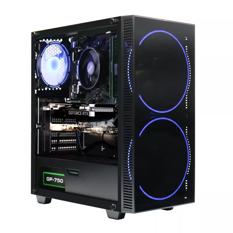 Galddators Hyrican GAMEMAX Melns Hole 7811 — Intel Core i5-14400F, 16GB DDR5, 1TB SSD, GeForce RTX 5060 Ti, Windows 11