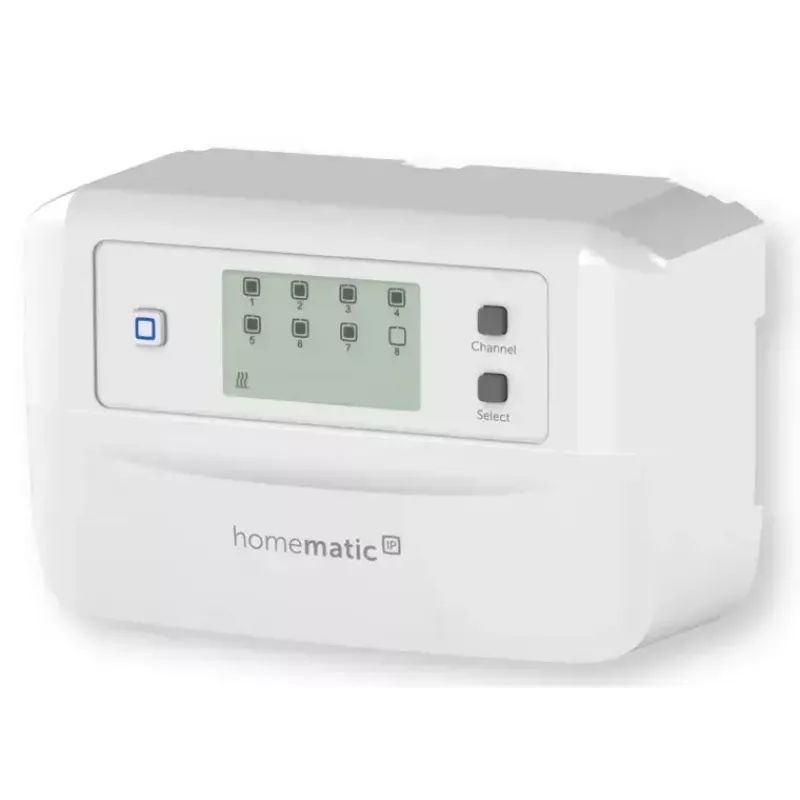 Grīdas apsildes kontrolieris 8 kanālu motorizēts, eQ-3 Homematic IP, digitālais termostats (RF, maiņstrāva 230 V)
