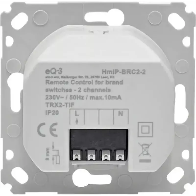 Elektrisko slēdžu piederums eQ-3 Homematic IP 161839A0, balts, 71×71×37 mm