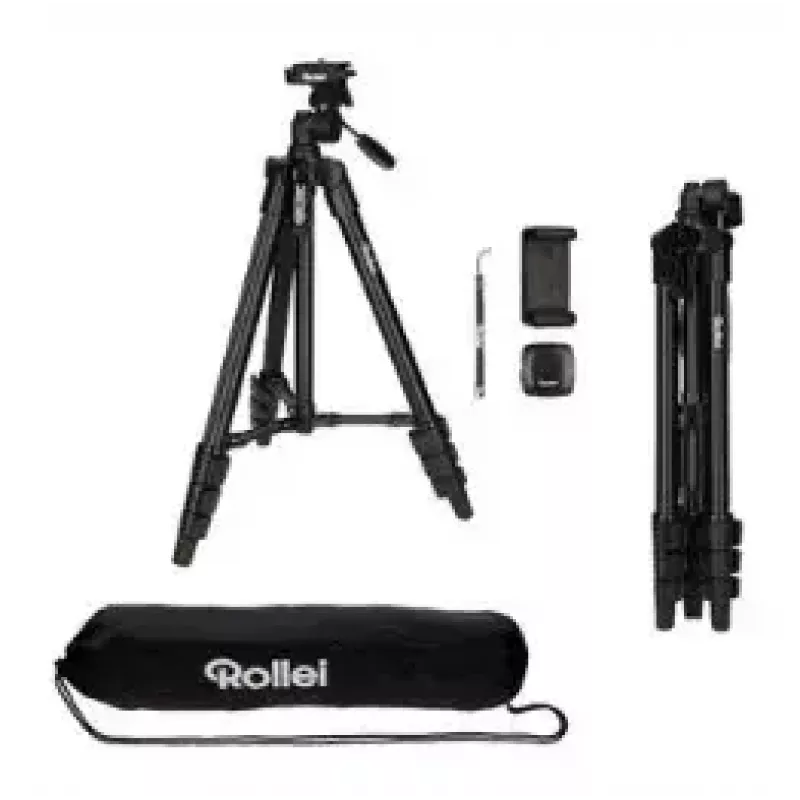 Statīvs Rollei 22638 viedtālrunim/darbības kamerai ar 3 kājām, melns
