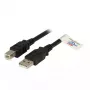 EFB Elektronik USB 2.0 A/B 3,0 m USB kabelis melns vīrietis/vīrietis