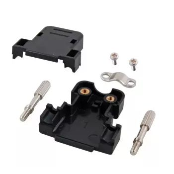 Vadu savienotājs EFB Elektronik 29415.1 — D-sub 9 kontaktu, melna plastmasa, ārējais Ø 6 mm, 31×32 mm