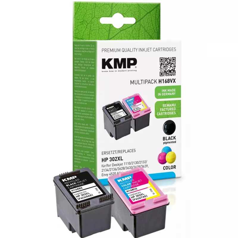 Kasetne KMP 302XL melna + krāsaina