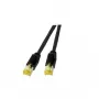 Networking kabelis EFB Elektronik 0.5m RJ45 Cat6a Melns