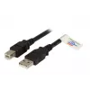 USB 2.0 datu kabelis EFB Elektronik K5256SW.1,5 — USB A uz USB B, 1,5 m, melns