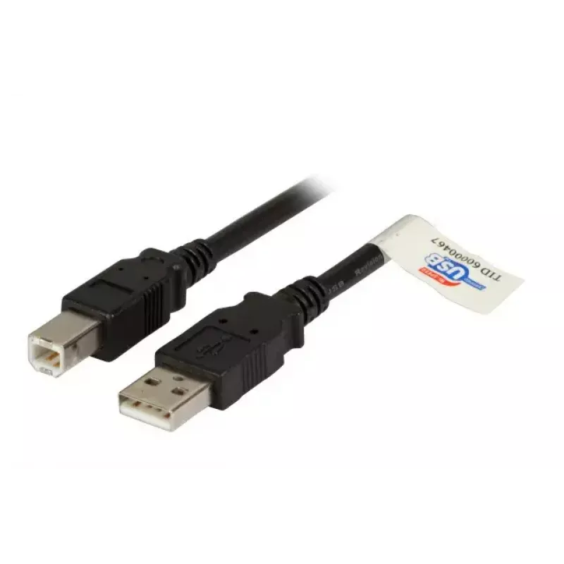 USB 2.0 datu kabelis EFB Elektronik K5256SW.1,5 — USB A uz USB B, 1,5 m, melns