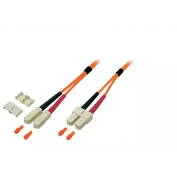optiskās šķiedras kabelis EFB Elektronik O6413.25 — OM2 50µm, SC–SC, 25 m, pilns duplekss, oranžs
