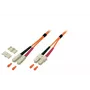 optiskās šķiedras kabelis EFB Elektronik O6413.25 — OM2 50µm, SC–SC, 25 m, pilns duplekss, oranžs