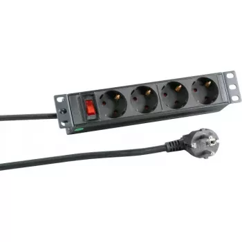 Strāvas pagarinātājs EFB Elektronik EK631DE.11 — 2 m kabelis, 4 maiņstrāvas rozetes, C tipa spraudnis, 16 A, Iekštelpām, Melns