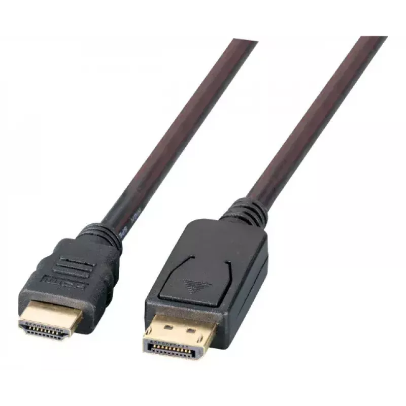 Video kabeļa adapteris EFB Elektronik K5561HQSW.5 — DisplayPort uz HDMI Type A, 5 m, melns