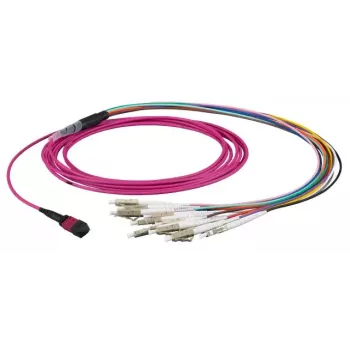 Optiskās šķiedras kabelis EFB Elektronik MTPF12LCOM3-10, OM3 daudzmodu, MTP uz 12×LC, 10 m, violets