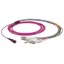 Optiskās šķiedras kabelis EFB Elektronik MTPF12LCOM3-10, OM3 daudzmodu, MTP uz 12×LC, 10 m, violets