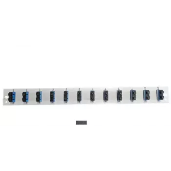 Priekšējā paneļa piederums EFB Elektronik SB-FP-12SC-D-V-OM3 — 1U statīva montāža, 12 SC, pelēks, 432×13×43,5 mm