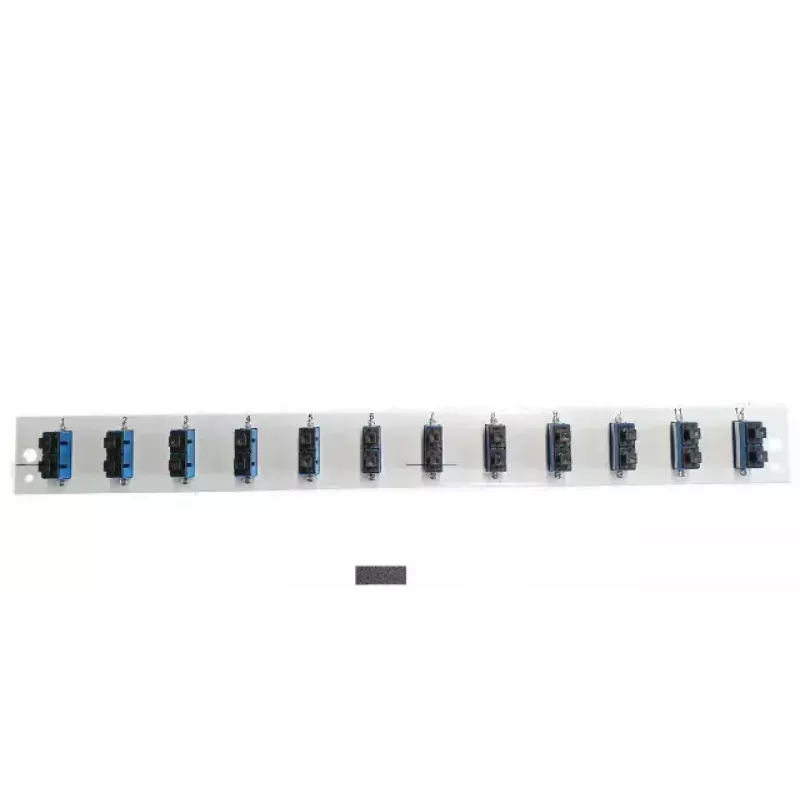 Priekšējā paneļa piederums EFB Elektronik SB-FP-12SC-D-V-OM3 — 1U statīva montāža, 12 SC, pelēks, 432×13×43,5 mm