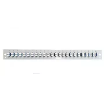 Plākstera paneļa piederums EFB Elektronik SB-FP-24SC-S-OM3 — 1U statne, 24 SC OM3 porti, pelēks, 432×13×43,5 mm
