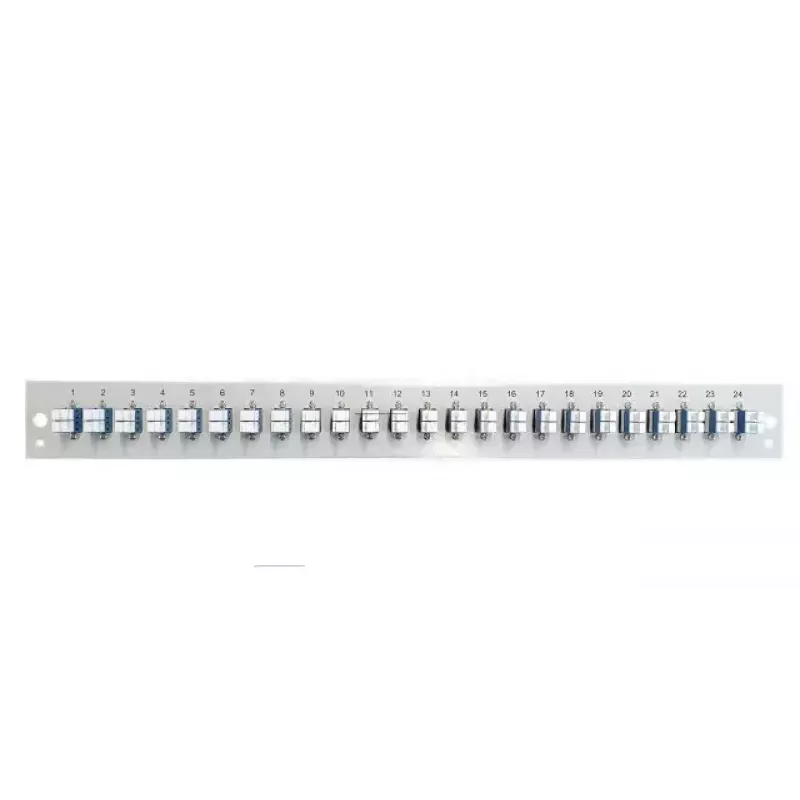 Plākstera paneļa piederums EFB Elektronik SB-FP-24SC-S-OM3 — 1U statne, 24 SC OM3 porti, pelēks, 432×13×43,5 mm