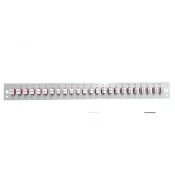 Plākstera paneļa piederums EFB Elektronik SB-FP-24SC-S-OM3 — 1U statne, 24 SC OM3 porti, pelēks, 432×13×43,5 mm