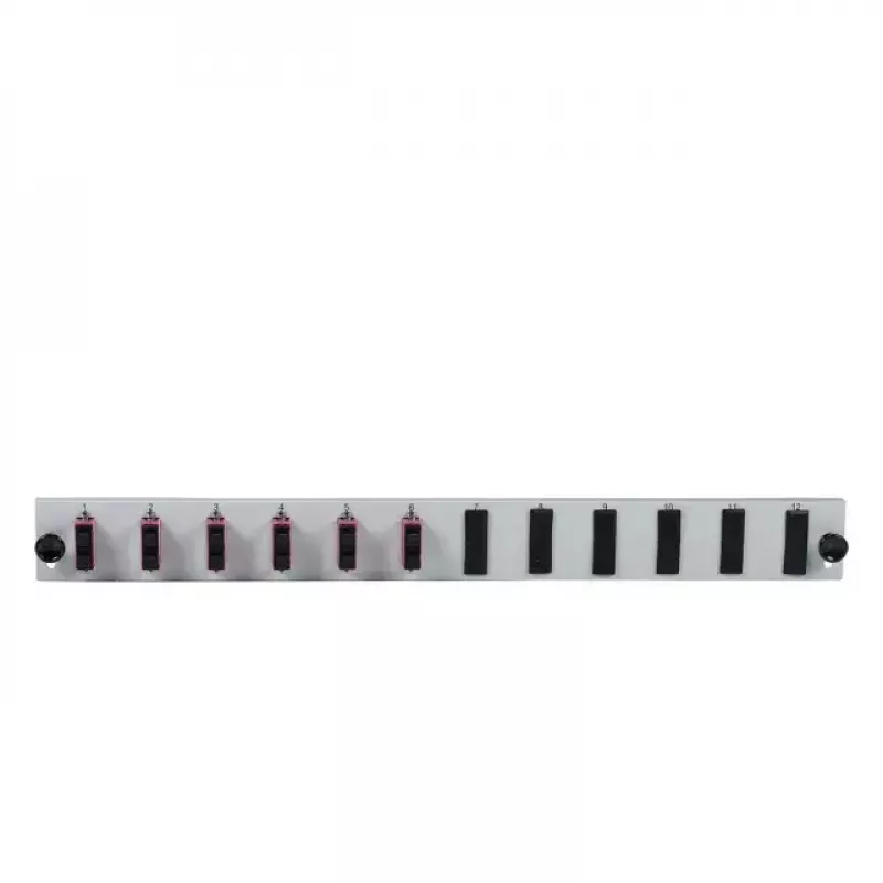 Plāksteru paneļa piederums EFB Elektronik SB-FP-6SC-D-V-OM4 — statīva montāža 1U, 432×13×43,5 mm, pelēks