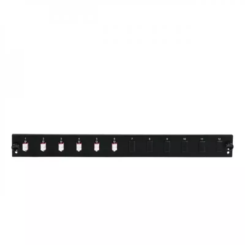 Patch panel accessory EFB Elektronik SB-FP-6SC-S-OM3 — 1U rack mount, 6x SC, OM3, 432×13×43,5 mm, pelēks