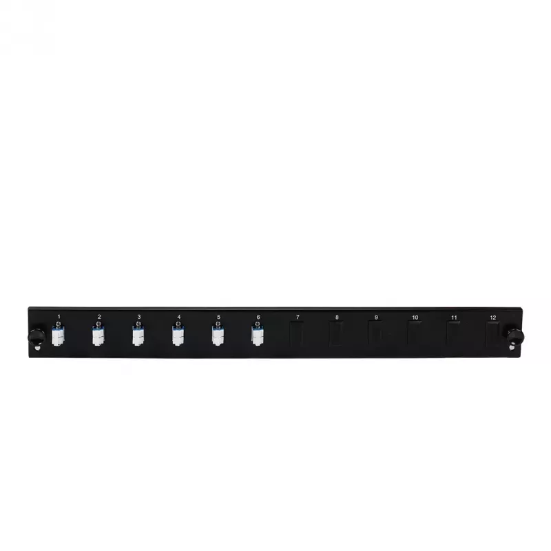 Patch panel accessory EFB Elektronik SB-FP-6SC-S-OM3 — 1U rack mount, 6x SC, OM3, 432×13×43,5 mm, pelēks