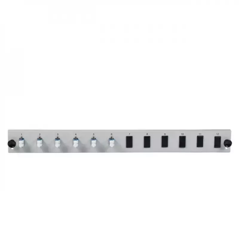 Patch panel accessory EFB Elektronik SB-FP-6SC-S-OM3 — 1U rack mount, 6x SC, OM3, 432×13×43,5 mm, pelēks