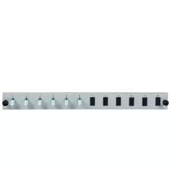 Patch panel accessory EFB Elektronik SB-FP-6SC-S-OM3 — 1U rack mount, 6x SC, OM3, 432×13×43,5 mm, pelēks
