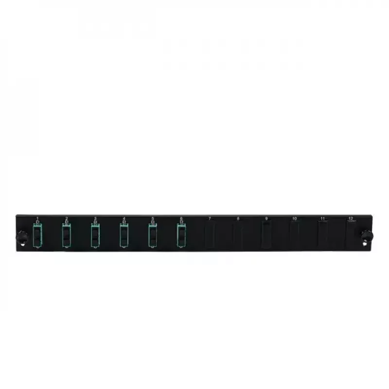 Pārloka panelis aksesuāri EFB Elektronik SB-FP-S-6SC-D-V-OM4, 1U rack, 432×13×43.5 mm, melna