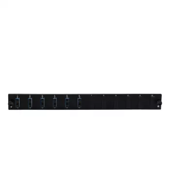 Pārloka panelis aksesuāri EFB Elektronik SB-FP-S-6SC-D-V-OM4, 1U rack, 432×13×43.5 mm, melna