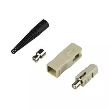 Optiskās šķiedras savienotājs SC vīrišķais EFB Elektronik 53206.21 – SC simplex vīrišķais, bēšs/melns