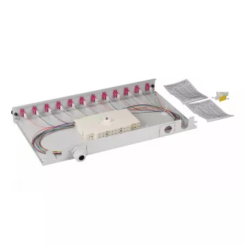 Patch panel EFB Elektronik BA71901L24OM4 1U LC OM4 pelēka Metal Rack Mount