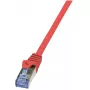 Tīkla kabelis LogiLink Cat6a S/FTP RJ-45 0,5m sarkans