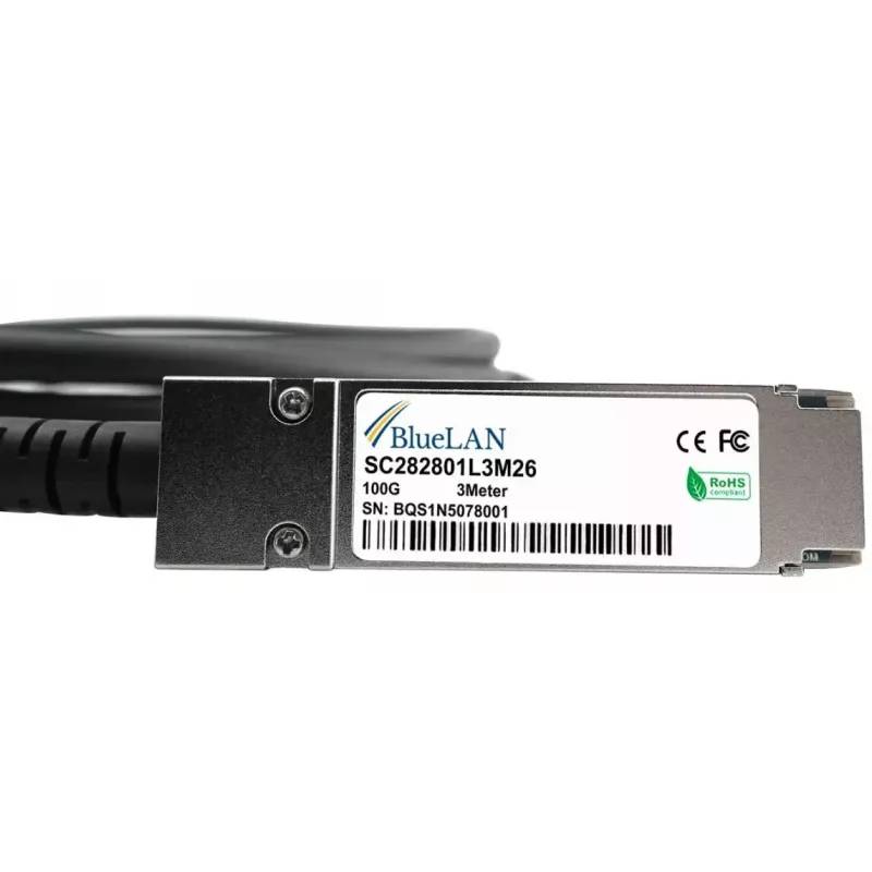 InfiniBand/optiskās šķiedras kabelis BlueOptics ACC763-10000S-BL 3 m QSFP28 vīrišķais/vīrišķais