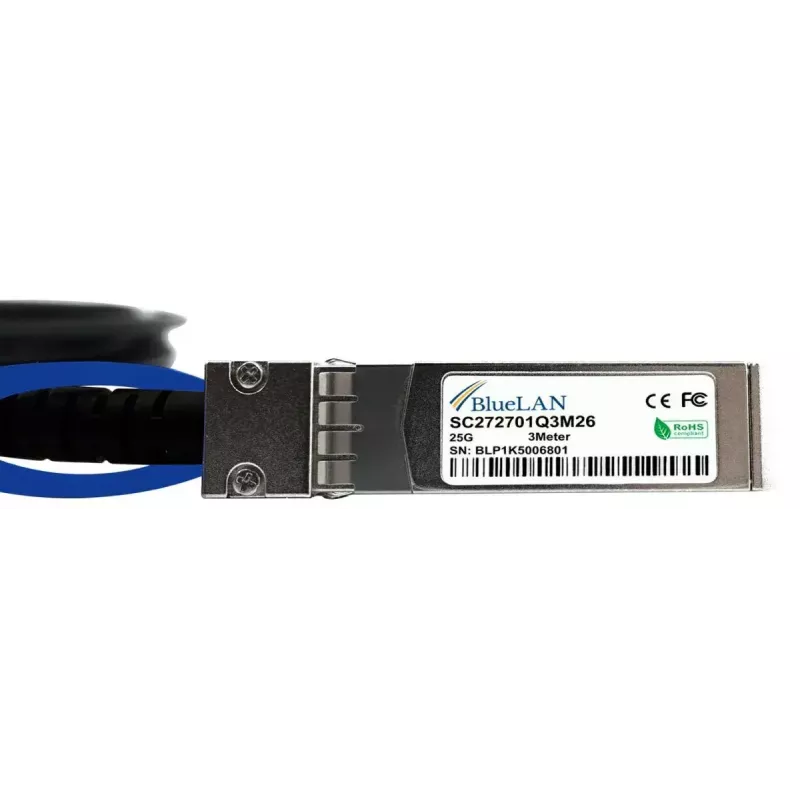 BlueOptics ET7302-DAC-0.5M-BL InfiniBand/optiskās šķiedras kabelis SFP28 0.5m vīr./vīr.
