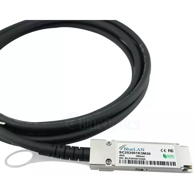 BlueOptics Q+BC0003-S+-BL InfiniBand/optiskās šķiedras kabelis 3 m QSFP 4xSFP+