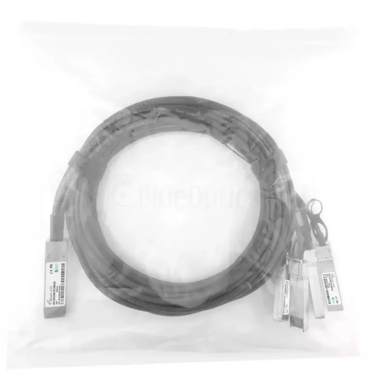 InfiniBand/optiskās šķiedras kabelis BlueOptics SFPPQSFP28-05-BL 5 m QSFP 4xSFP+