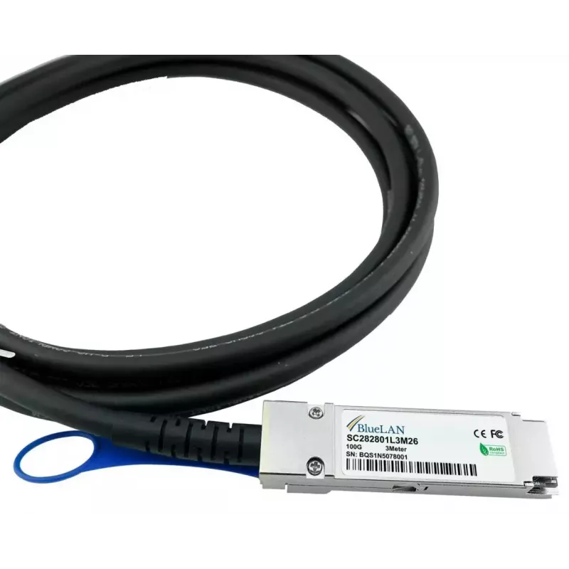 BlueOptics XQ+DA0001-BL InfiniBand optiskās šķiedras kabelis 1 m QSFP28 Vīriešu Vīriešu
