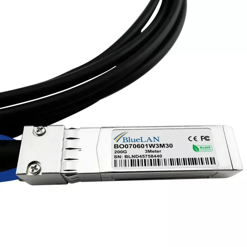 BlueOptics InfiniBand/optisko šķiedru atzarošanas kabelis QSFP56 uz 4xSFP56 1 m Melns
