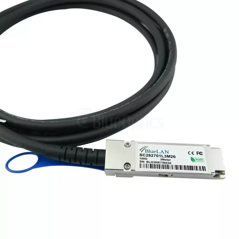 Tīkla kabelis BlueOptics 4Z57A85043-BL QSFP28 4x SFP28 InfiniBand 2m melns