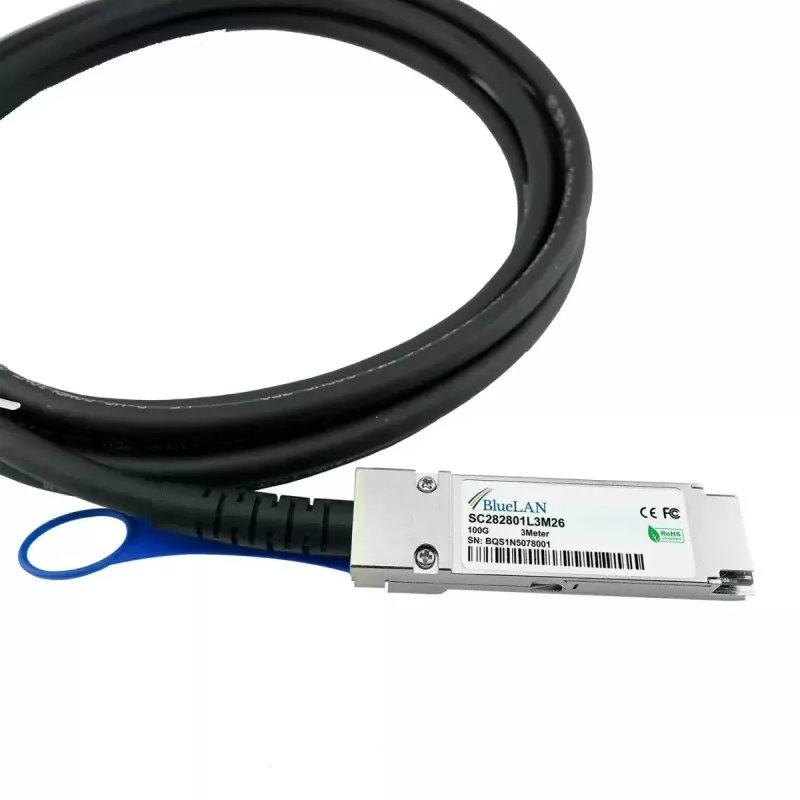 BlueOptics 100G-DACP-QSFP1M-BL InfiniBand optiskās šķiedras kabelis 1 m QSFP28 melns