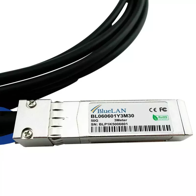 InfiniBand/optiskās šķiedras kabelis BlueOptics SFP-50G-CU2M-BL 2m SFP56 vīr./vīr.