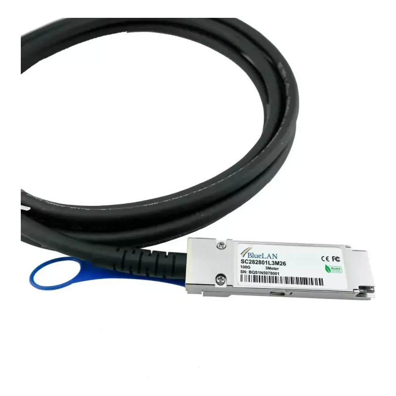 BlueOptics QSFP28 DAC kabelis SFP-DAC100-2M-BL 100GBASE-CR4 2 m, melns