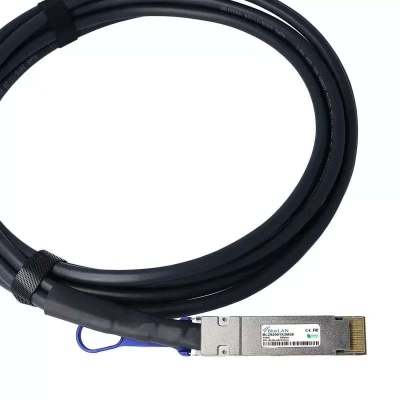 DAC kabelis BlueOptics PAN-QSFPDD-DAC-2M-BL QSFP-DD InfiniBand 2m Melns