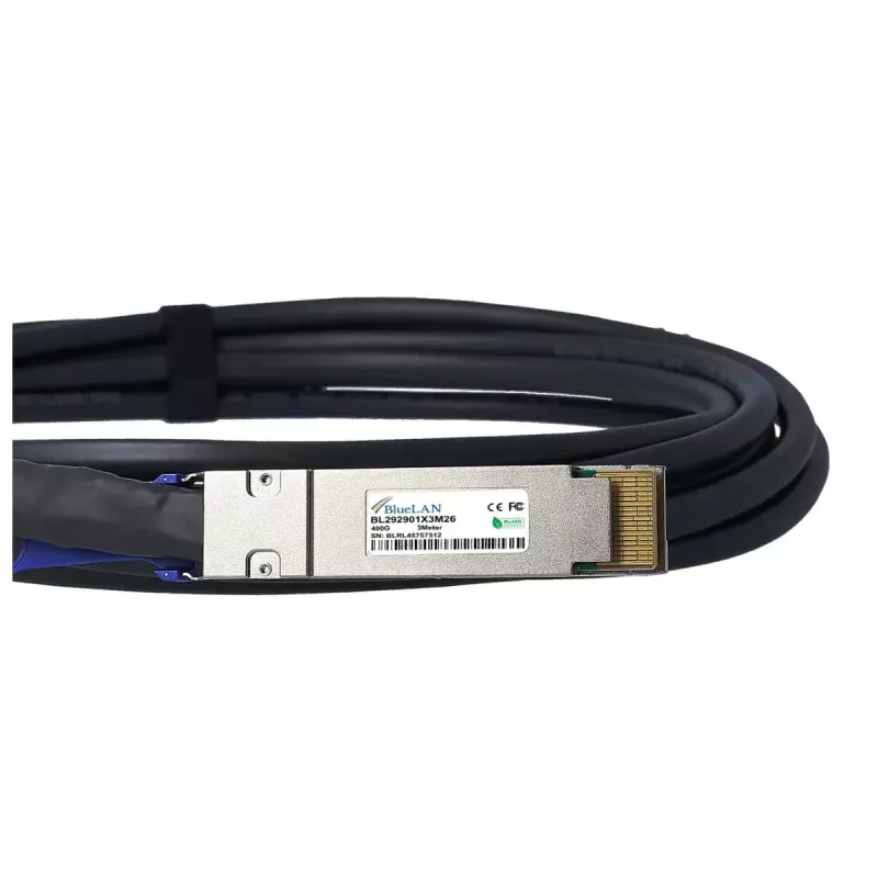 DAC kabelis BlueOptics PAN-QSFPDD-DAC-2M-BL QSFP-DD InfiniBand 2m Melns