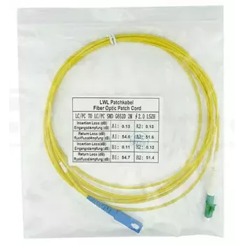 Optiskās šķiedras kabelis BlueOptics SFP2122BU5MX LC SC OS2 5 m Dzeltens
