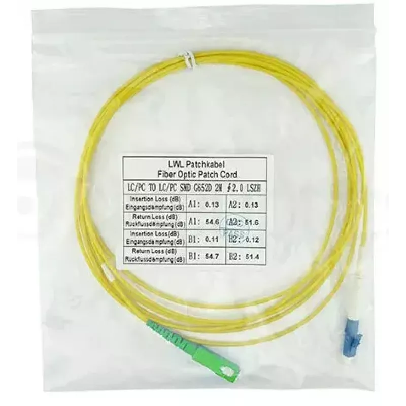 BlueOptics SFP2122BU2MS InfiniBand optiskās šķiedras kabelis 2 m LC SC dzeltens