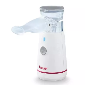 Pārnēsājams nebulizators Beurer IH47 — kompakta ultraskaņas inhalācijas ierīce, klusa darbība, akumulatora un tīkla lietošana