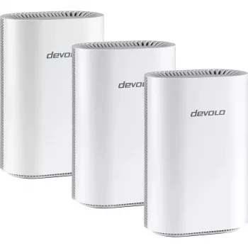 Mesh Wi‑Fi sistēma Devolo BE6500 WiFi 7 3‑pack (balts) — 3× BE6500 vienības
